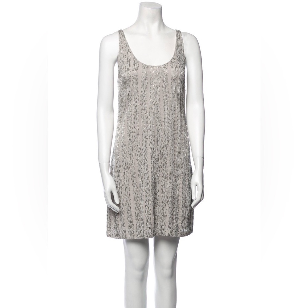 Halston Heritage Silver Sleeveless Dress